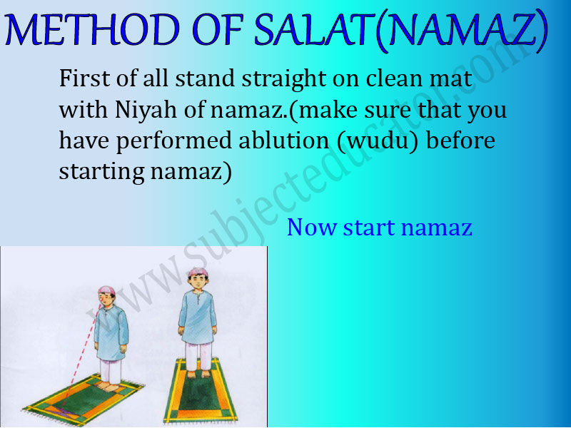 Prayer method Standing straight in start of salat