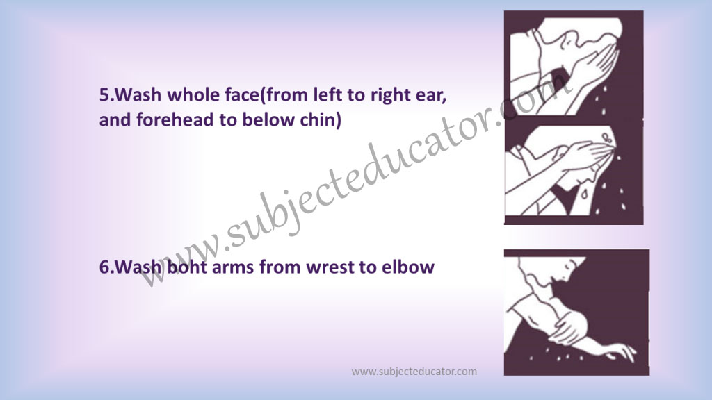 method to perform ablution washing arms and face