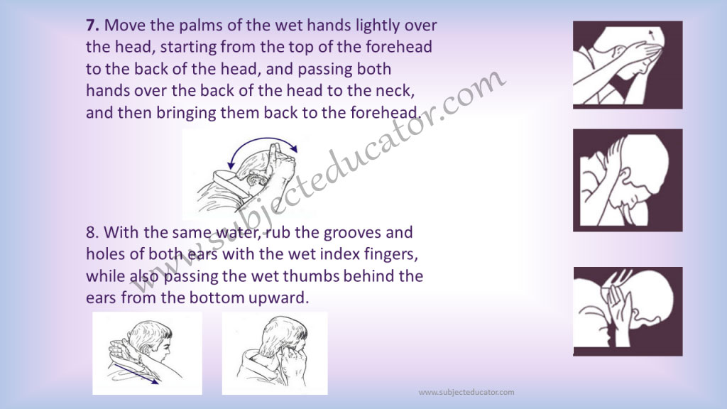 how to perform ablution and doing masha in it