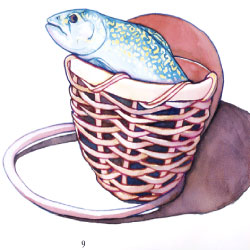 Moses and Khidr, fish in basket 