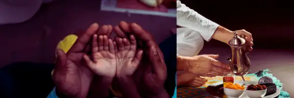 nuslim fasting, praying hands