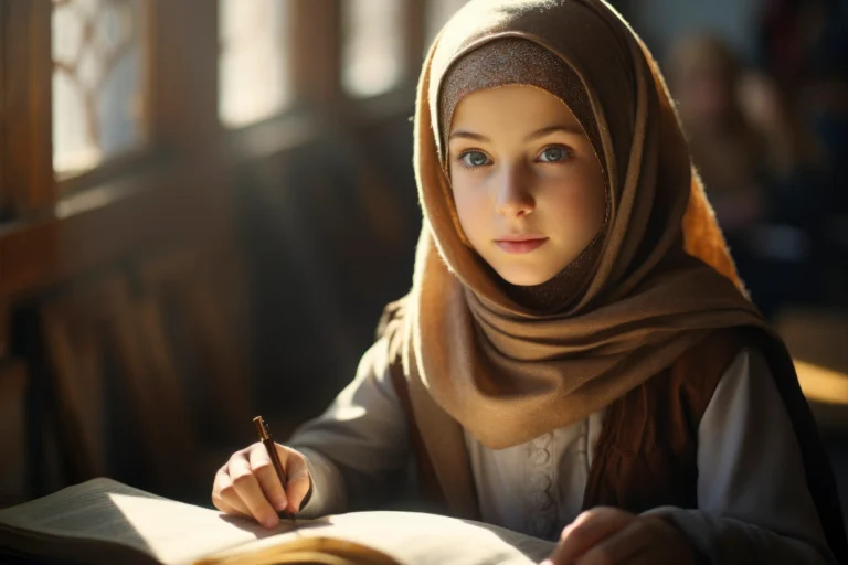 islamic girl learning islam